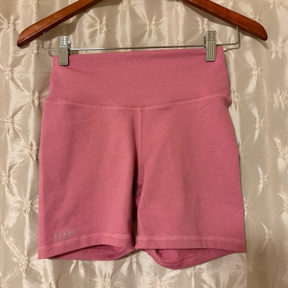 FLEO Go Go Shorts Dusty Rose Pink High Waisted Athletic Bike Shorts